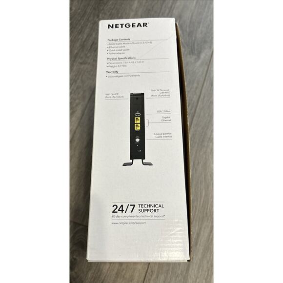 Netgear N600 WiFi Cable Modem Router C3700 - Picture 4 of 6